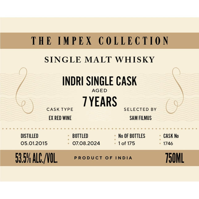 The ImpEx Collection Indri Single Cask 7 Year Old - Barbank