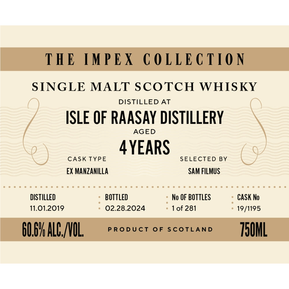 The ImpEx Collection Isle of Raasay Distillery 4 Year Old