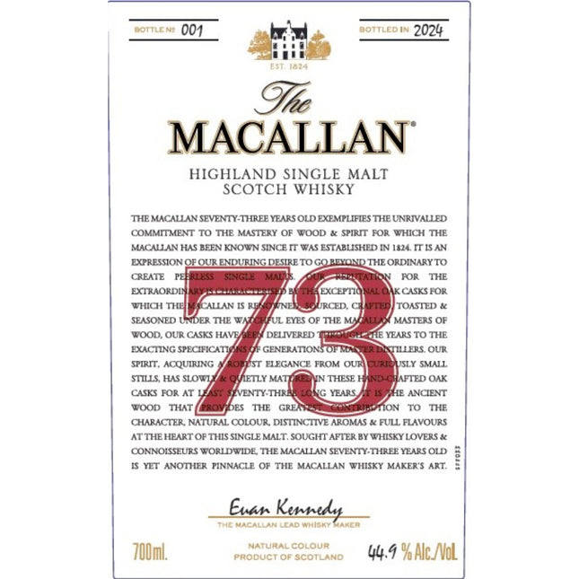The Macallan 73 Year Old Single Malt Scotch - Barbank