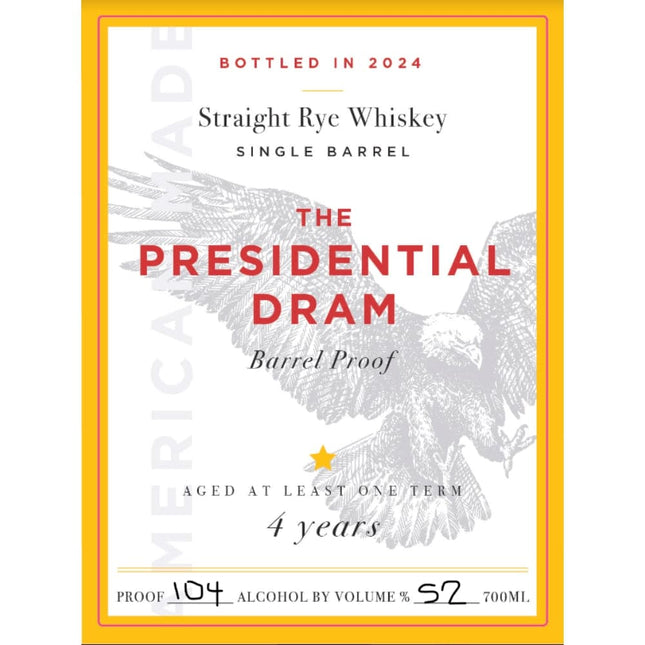 The Presidential Dram 4 Year Old Rye 2024 Release - Barbank