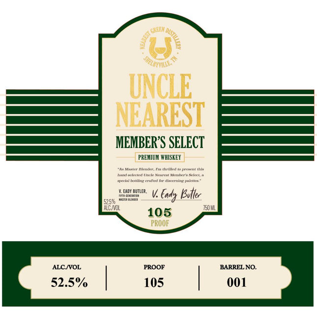 Uncle Nearest Member’s Select Premium Whiskey - Barbank