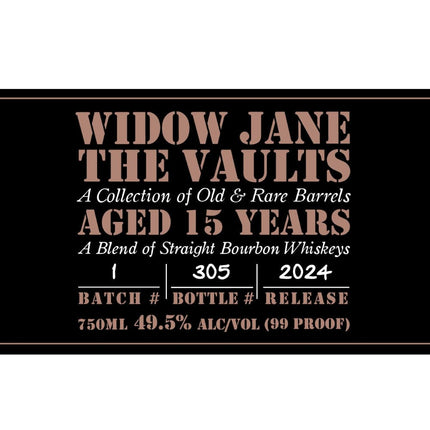 Widow Jane The Vaults 15 Year Old 2024 Release - Barbank