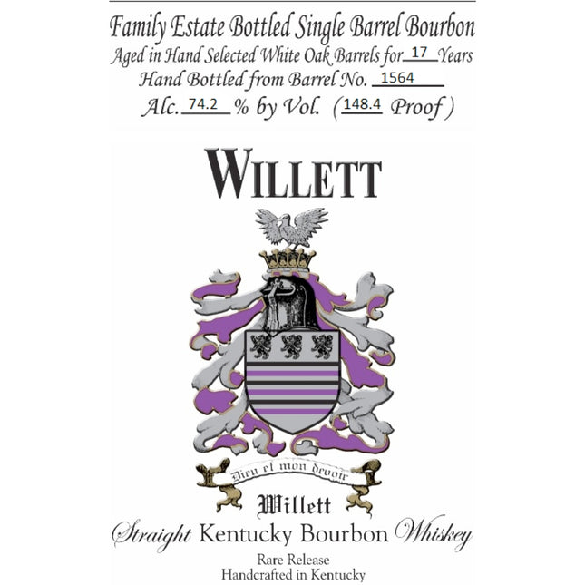 Willet 17 Year Old Single Barrel Bourbon Barrel #1564 - Barbank