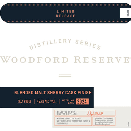 Woodford Reserve Distillery Series Blended Malt Sherry Cask Finish 2024 Release - Barbank