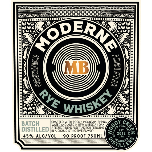Woody Creek Distillers Moderne Rye Whiskey By William H. Macy - Barbank
