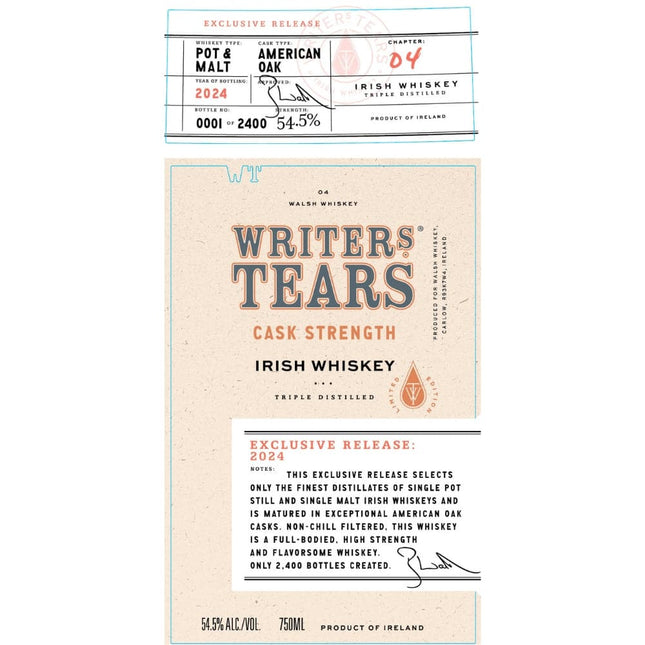 Writers' Tears Cask Strength 2024 Release - Barbank