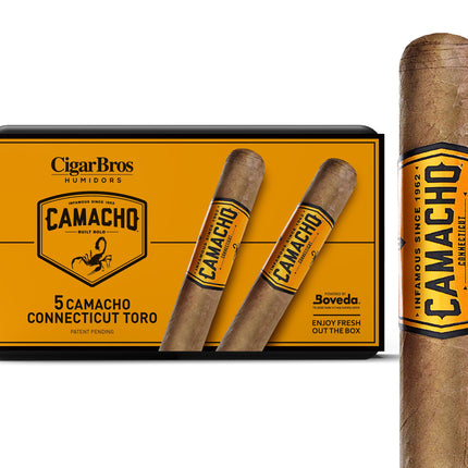 Camacho Connecticut By CigarBros 5ct Camacho Connecticut Toro + 5% Discount + FREE Humidor