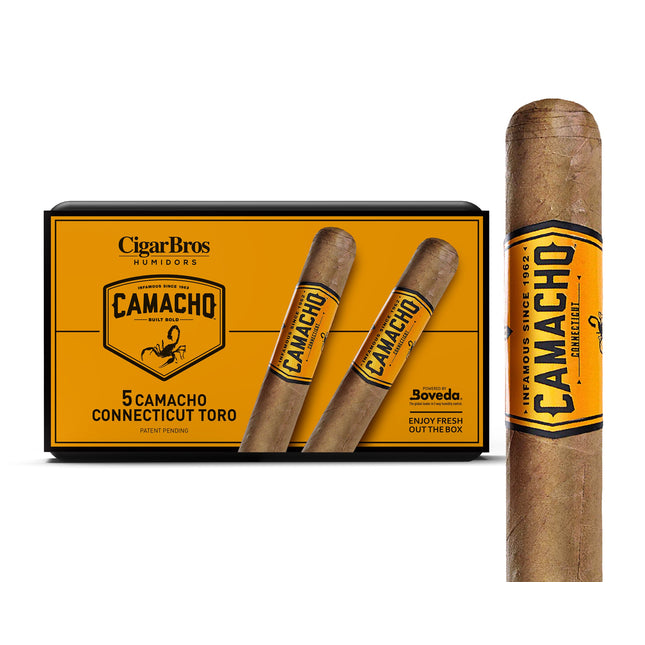 Camacho Connecticut By CigarBros 5ct Camacho Connecticut Toro + 5% Discount + FREE Humidor