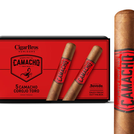 Camacho Corojo By CigarBros 5ct Camacho Corojo Toro + 5% Discount + FREE Humidor