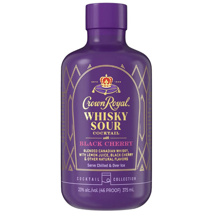 Crown Royal Black Cherry Whisky Sour Bottled Cocktail 375ml