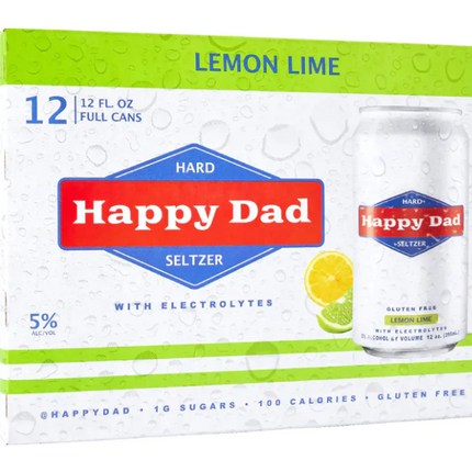 Happy Dad Seltzer Lemon Lime 12 Pack - Barbank