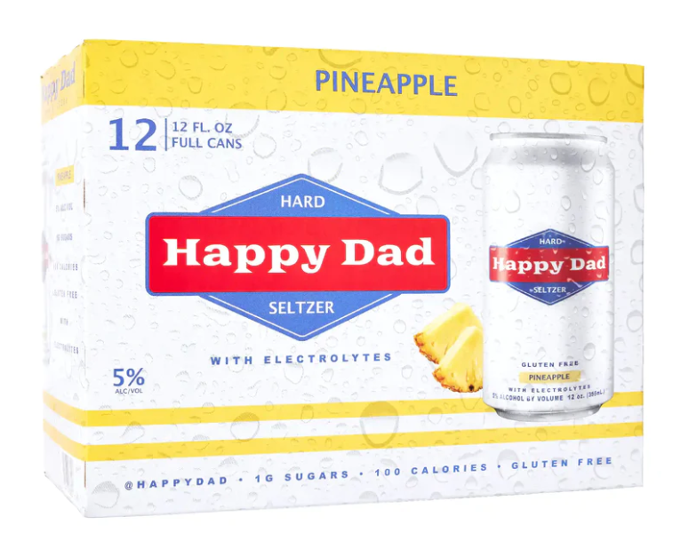 Happy Dad Seltzer Pineapple 12 Pack