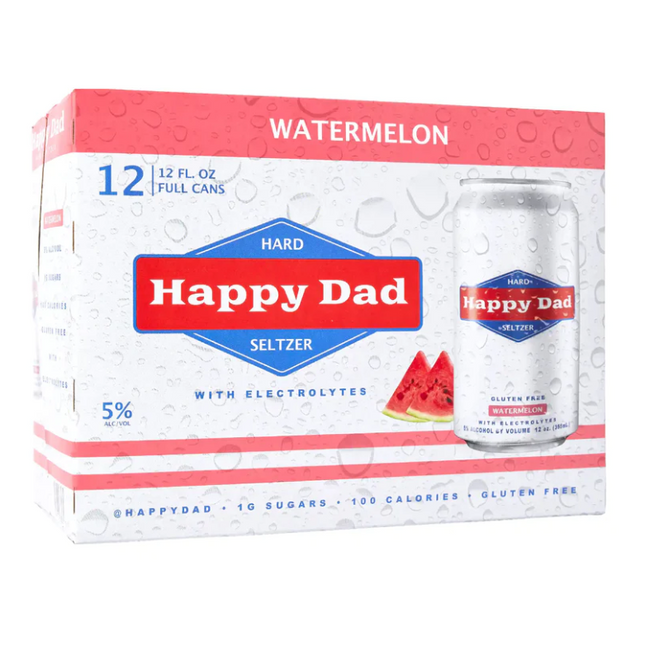 Happy Dad Seltzer Watermelon 12 Pack - Barbank