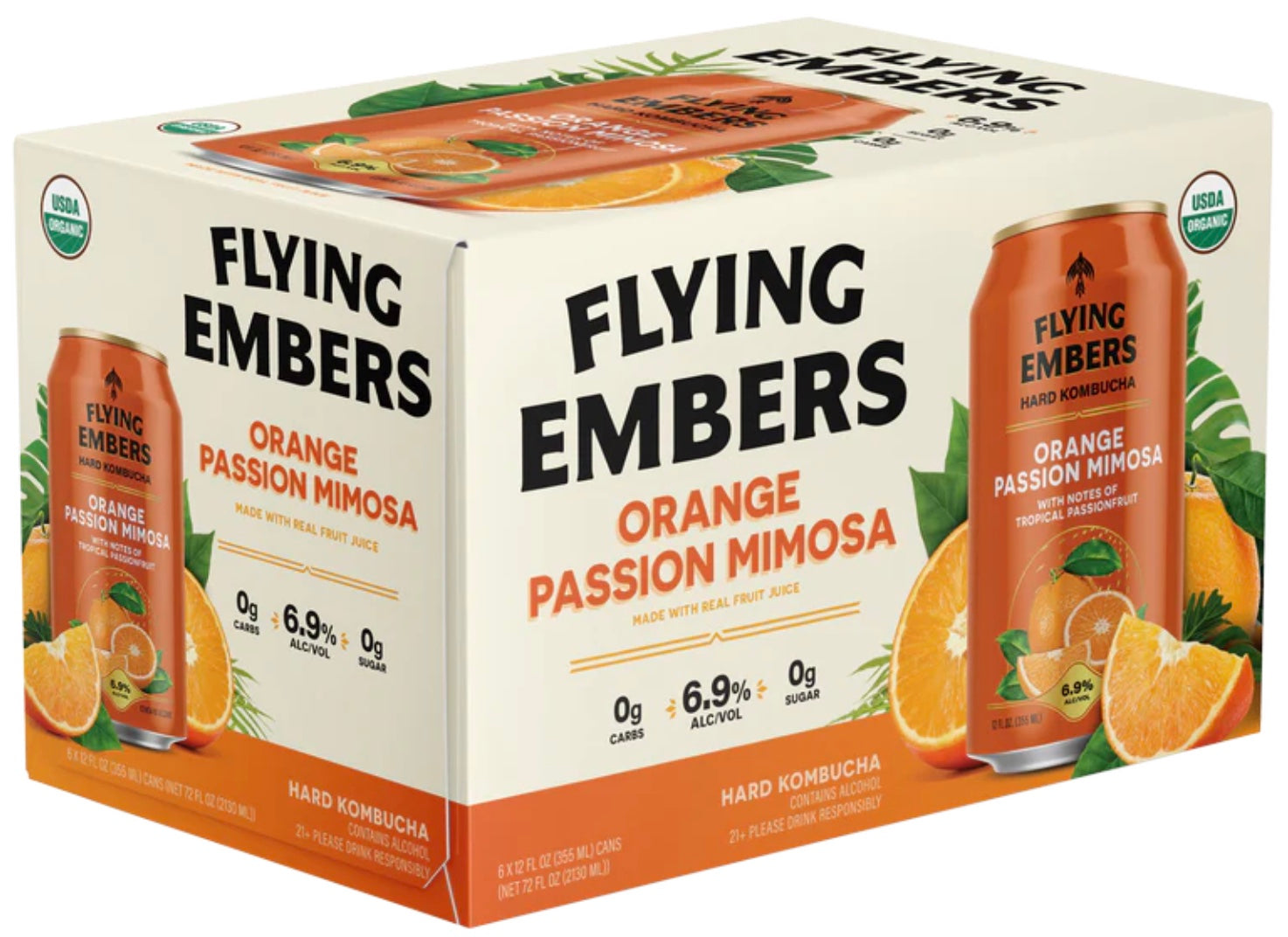 Flying Embers Kombucha Orange Passion Mimosa