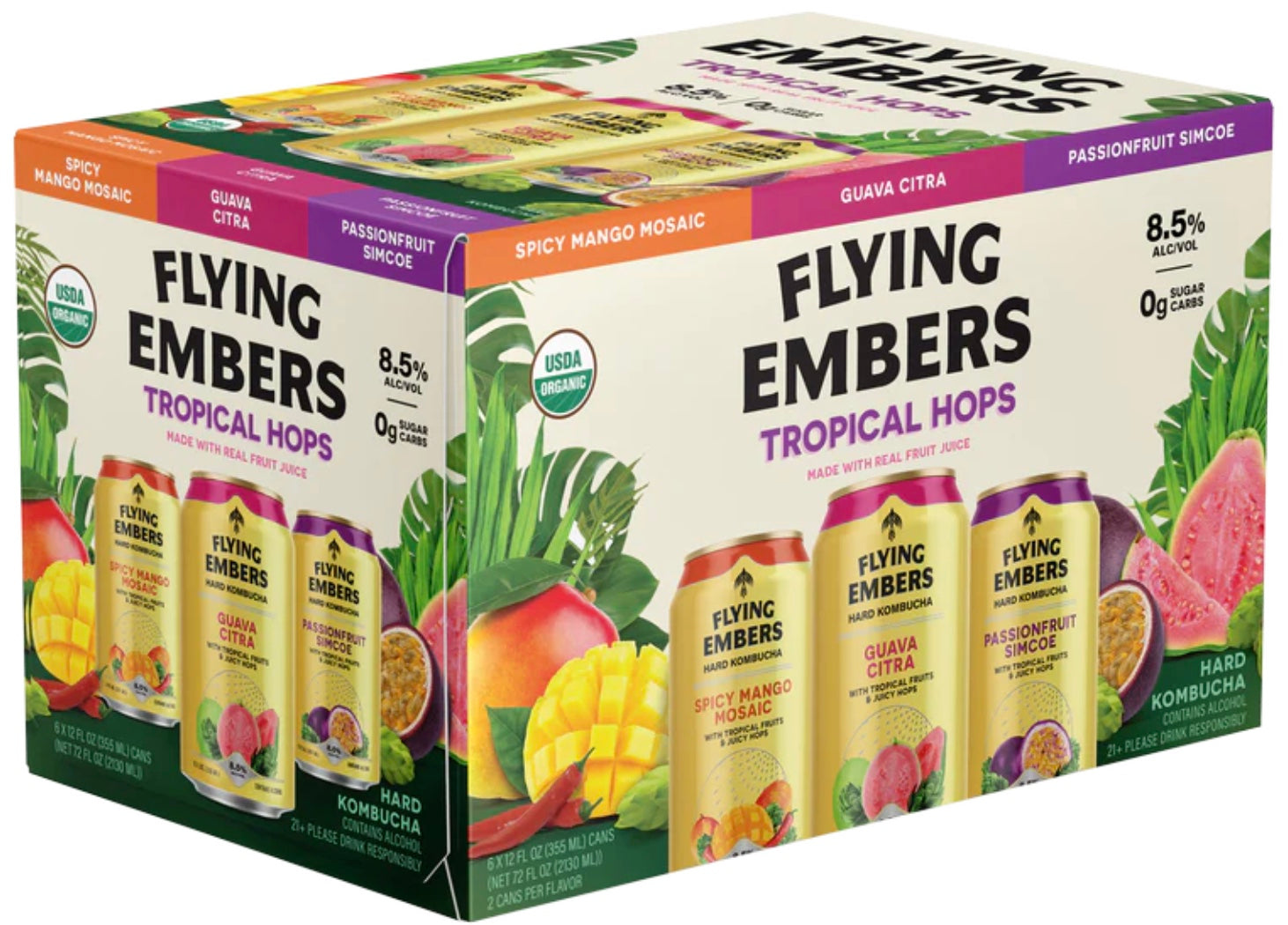 Flying Embers Kombucha Tropical Hops Variety Pack