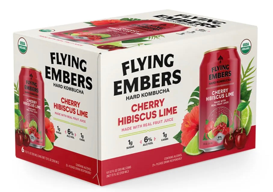 Flying Embers Kombucha Cherry Hibiscus Lime