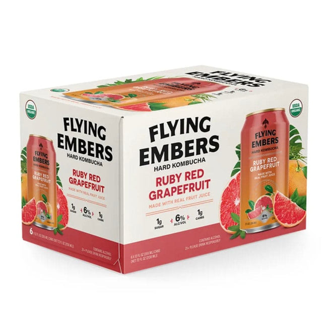 Flying Embers Kombucha Ruby Red Grapefruit - Barbank