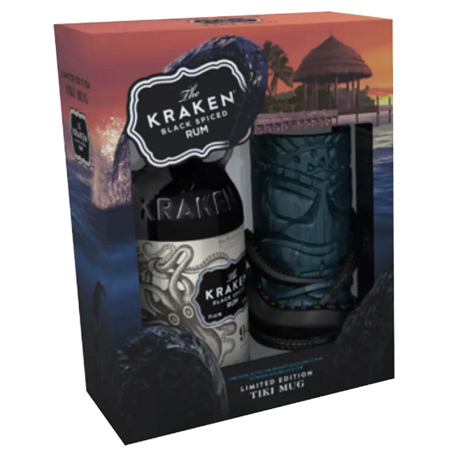 Kraken White Spiced 94 Proof Rum with Tiki Mug - Barbank