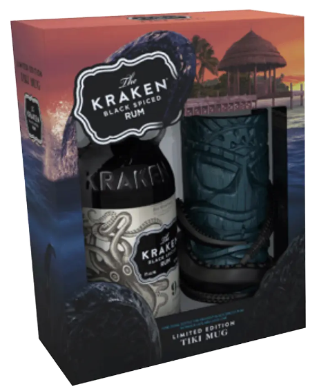 Kraken White Spiced 94 Proof Rum with Tiki Mug