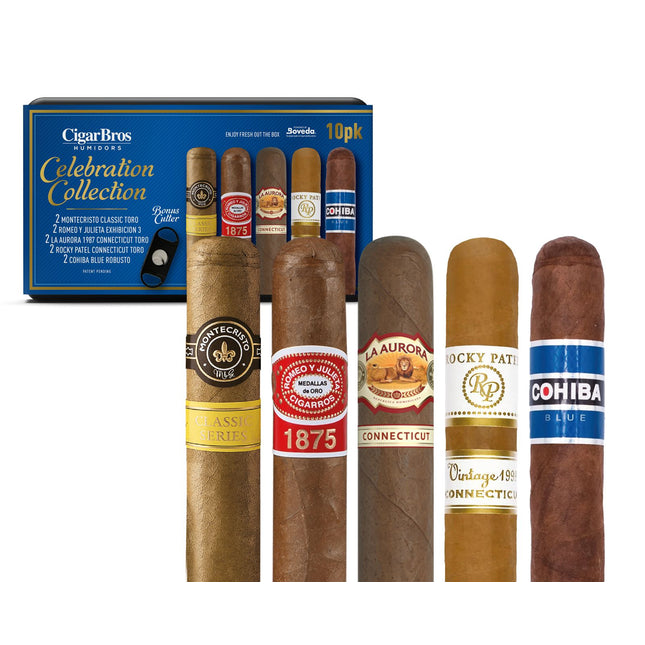 Celebration Collection by CigarBros 10ct Celebration Collection + 7% Discount + FREE Humidor