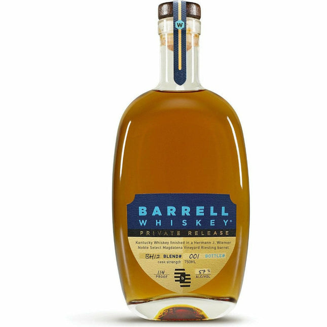 Barrell Whiskey Private Release BH12 Finished In A Hermann J. Wiemer Noble Select Magdalena Vineyard Riesling Barrel