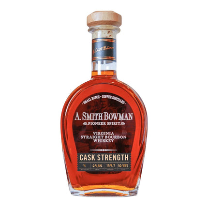 Bottle of A. Smith Bowman Virginia Straight Bourbon Whiskey on a white background
