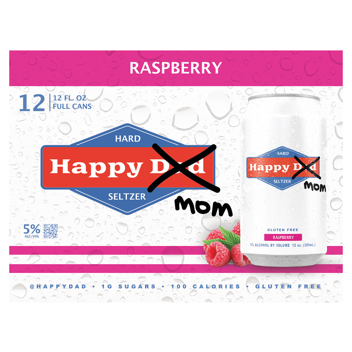 Happy Dad Hard Seltzer Happy Mom Raspberry - Barbank