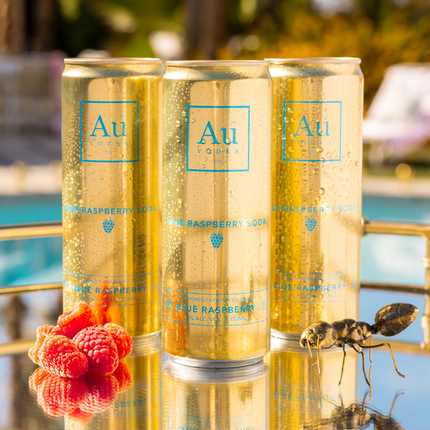 AU Vodka Blue Raspberry Soda RTD 4 Pack 355 ML