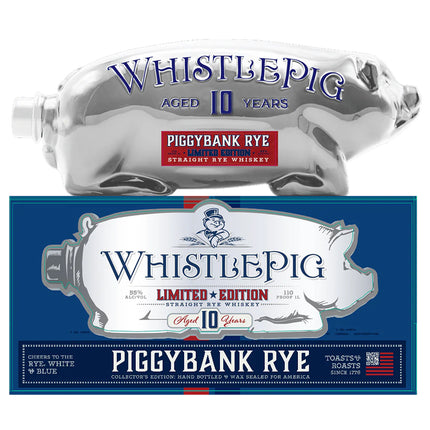WhistlePig 10 Limited Edition Rye Red White and Blue PiggyBank - Barbank