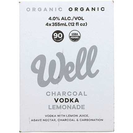 Well Cocktail Charcoal Lemonade Vodka 4 Pack - Barbank