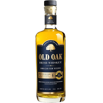 Old Oak Premium Irish Whiskey Jamaican Rum Cask Finish 5 year 700mL