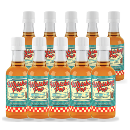 Ten 50ml bottles of Whiskey Pop Root Beer Float Flavored Whiskey