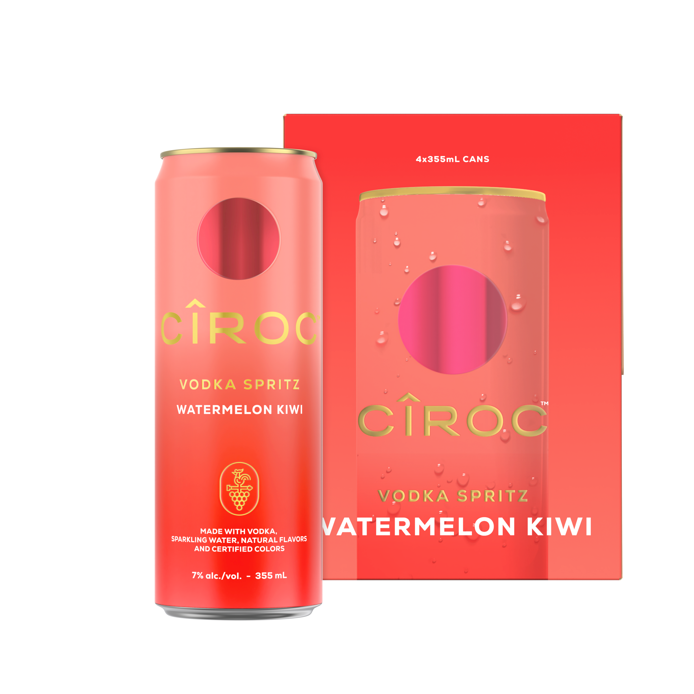 Ciroc Vodka Watermelon Kiwi Spritz 4x 355ml Cans - Barbank