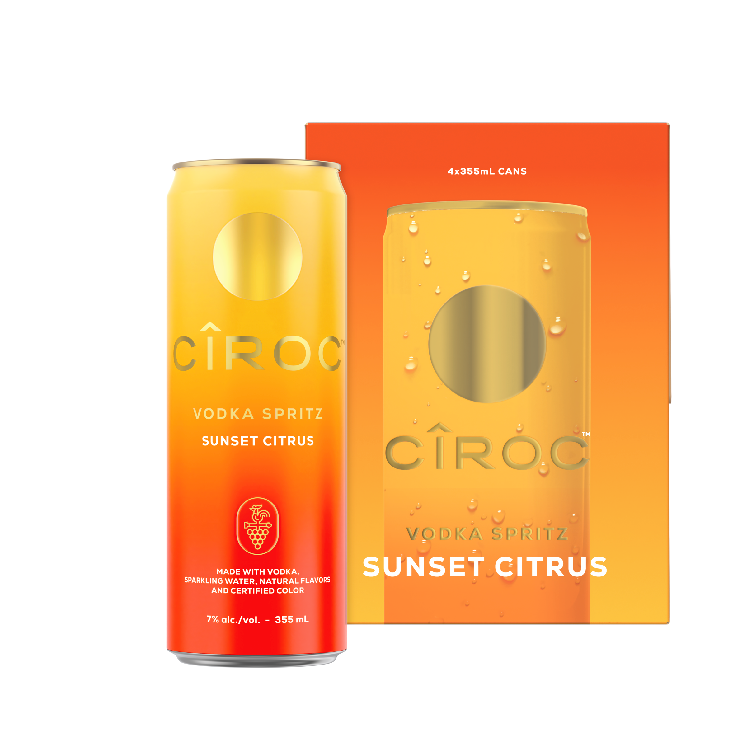 Ciroc Vodka Sunset Citrus Spritz 4x 355ml Cans - Barbank