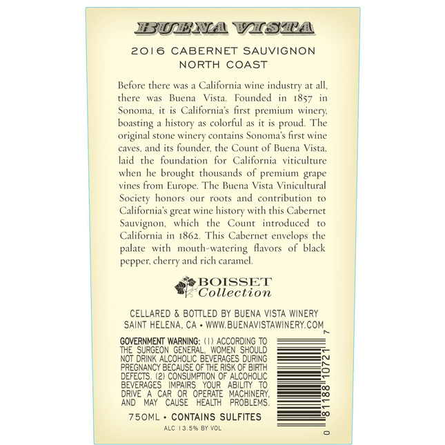 Buena Vista Cabernet Sauvignon - Barbank
