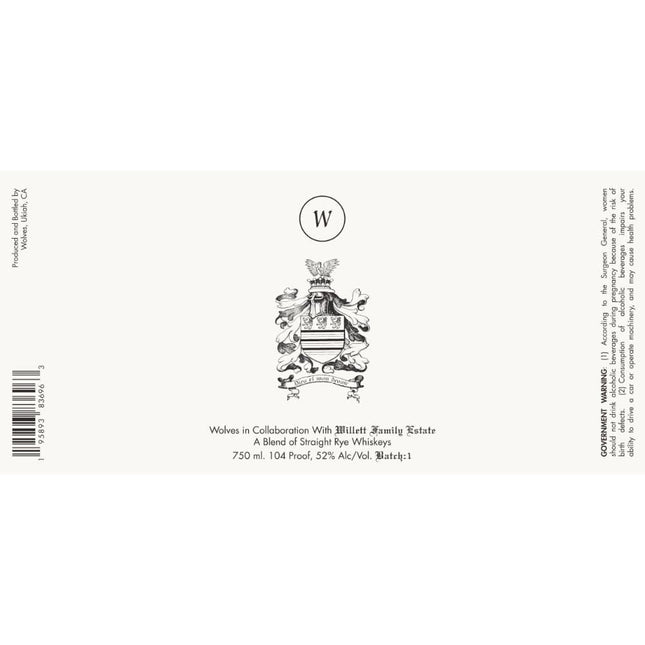 Wolves Willett Family Estate Blend Of Straight Rye Whiskeys - Barbank