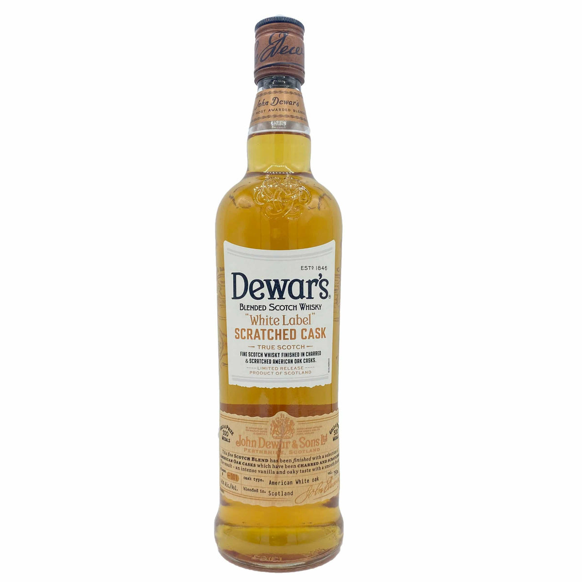 Dewars White Label Scratched Cask Scotch - Barbank