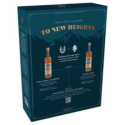 High West Huckberry Holiday Gift Set With 2 Mt. Rainier Whiskey Peaks Glasses - Barbank