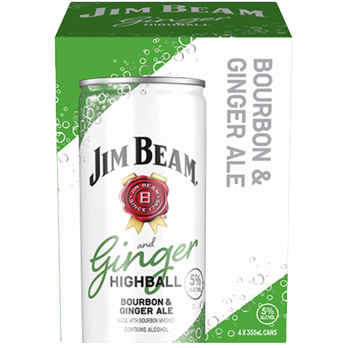 Jim Beam Ginger Highball Ready to Drink Canned Cocktail - Barbank
