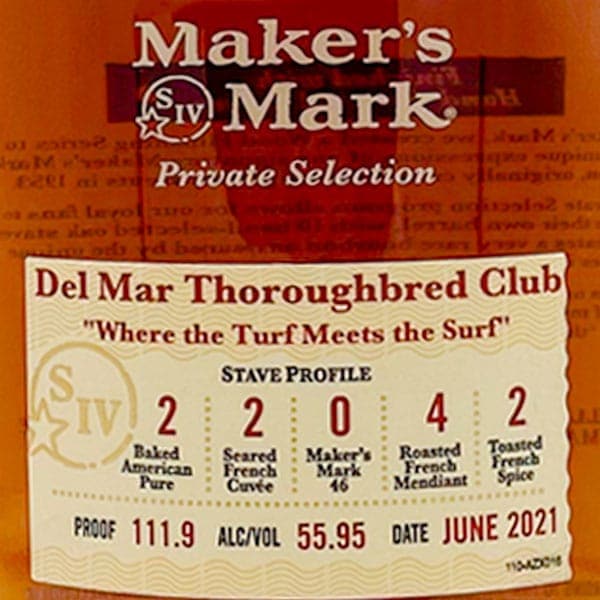 Maker's Mark Private Selection Del Mar Thoroughbred Club Edition - Barbank
