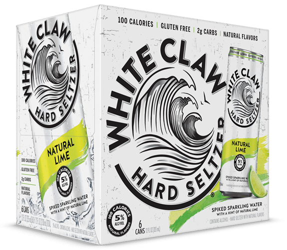 White Claw Hard Seltzer | Lime | 6 pack | 12.0 fl oz cans - Barbank