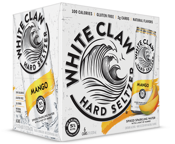 White Claw Hard Seltzer | Mango | 6 pack | 12.0 fl oz cans - Barbank